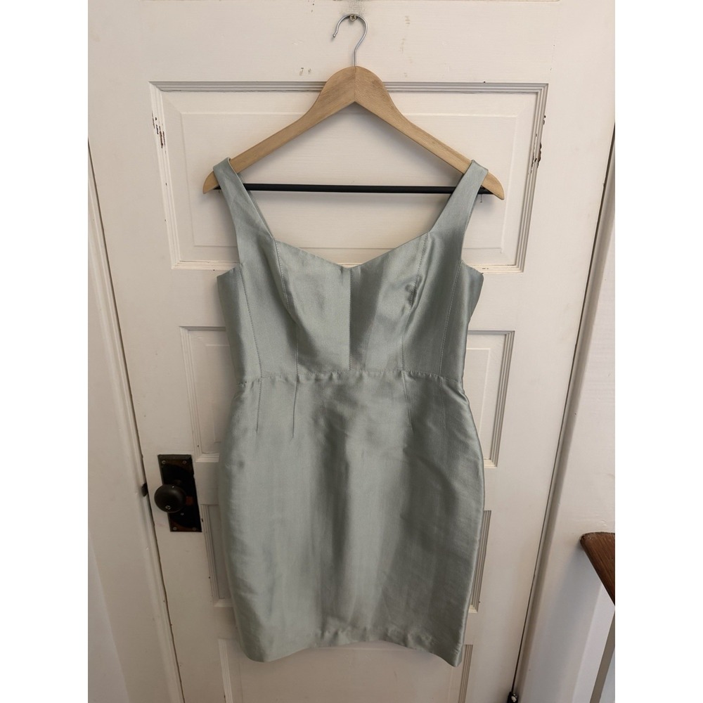 Kay Unger Women's Pastel Green Silk Blend Sheath Dress Cocktail Size 8